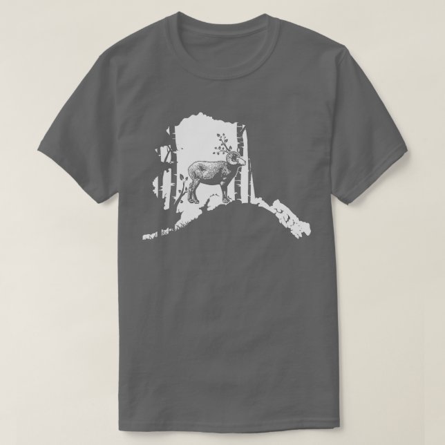 Bighorn fårhunter Alaska Karta getjakt T Shirt (Design framsida)