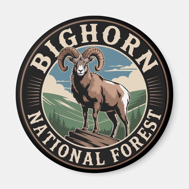 Bighorn National Forest Bighorn Sheep Magnet (Framsidan)