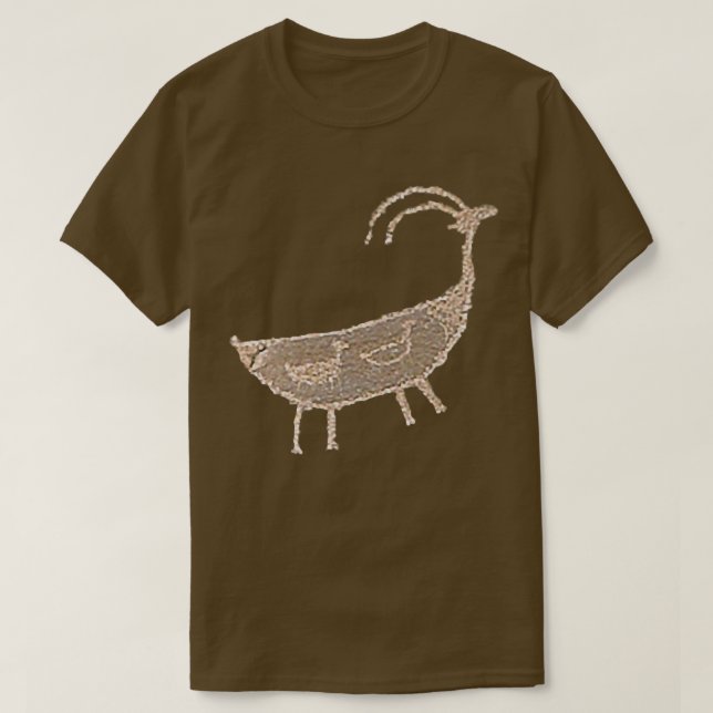 Bighorn petroglyph Sten Art ficka-stil emblem T Shirt (Design framsida)