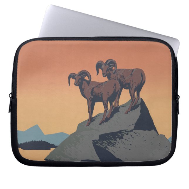 Bighorn Sheep American Väster Wildlife Laptop Sleeve (Framsidan)