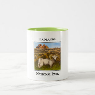 Bighorn Sheep, Badlands nationalpark Två-Tonad Mugg