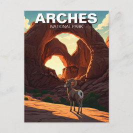 Bighorn Sheep Moab Utah Arches nationalpark Vykort