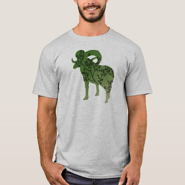 Bighorn Sheep Träd T Shirt (Framsida)