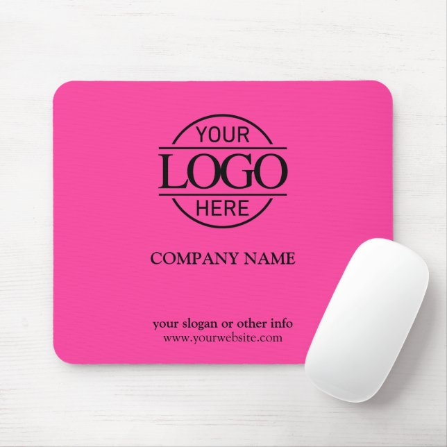 Bight Pink Modern Custom Company Business Logo Musmatta (Med mus)