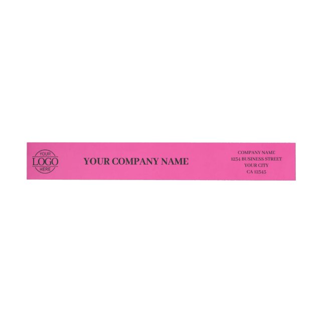Bight Pink Simple Elegant Branded Business Logo Etikettband (Individual)