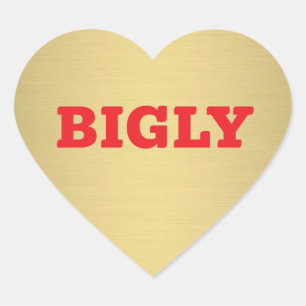 BIGLY HEART STICKER HJÄRTFORMAT KLISTERMÄRKE