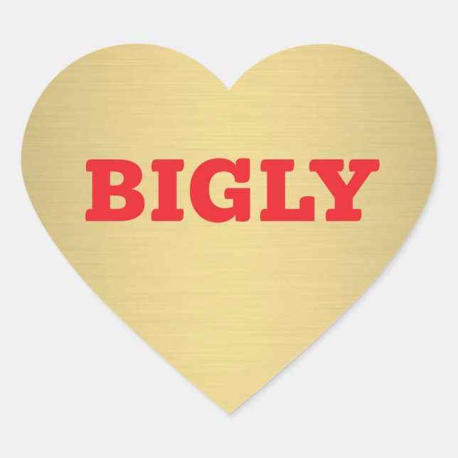 BIGLY HEART STICKER HJÄRTFORMAT KLISTERMÄRKE (Framsida)