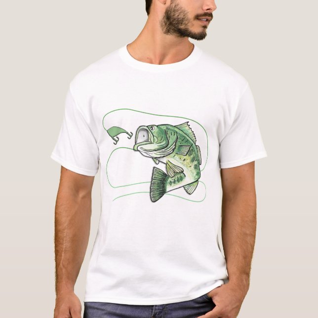 Bigmouth Jumping Bass Fishing T Shirt (Framsida)