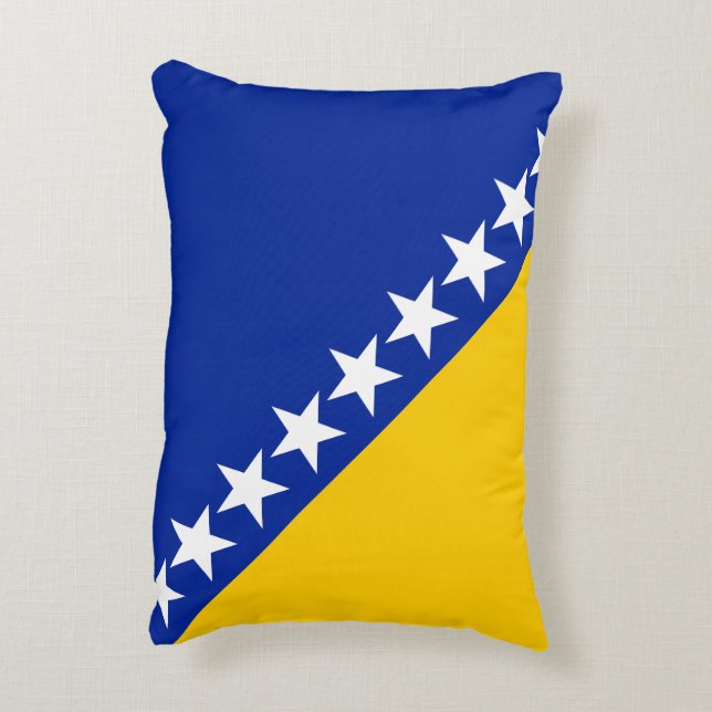 BiH flagga Prydnadskudde (Baksidan(Vertikal))