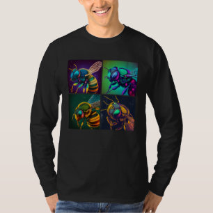 Bihandled illustration färgglad djur kvinnor t shirt