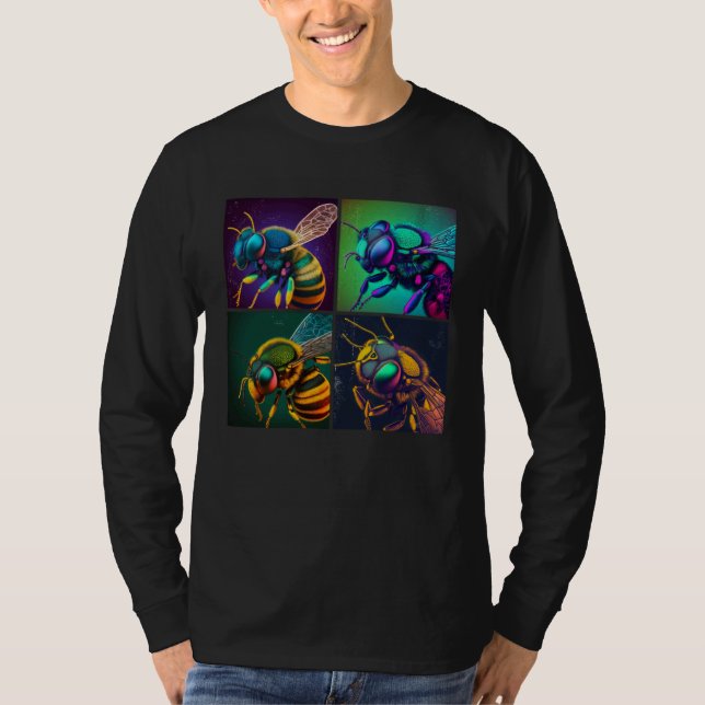 Bihandled illustration färgglad djur kvinnor t shirt (Framsida)