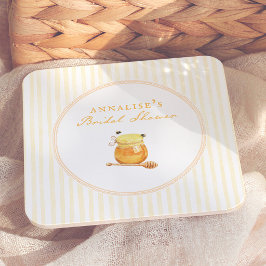 Bihanglig Bröllopsduschram Honey Bee Underlägg Papper Kvadrat