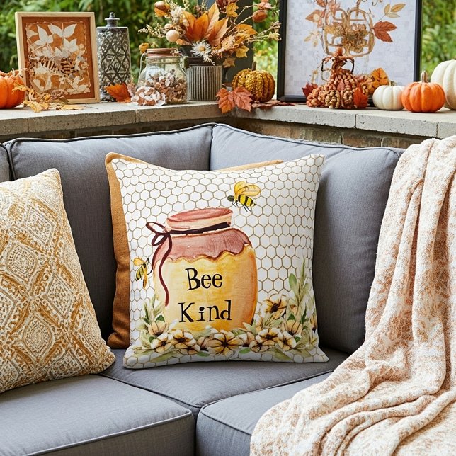 Bihjärtat honungspot  kudde (Skapare uppladdad)