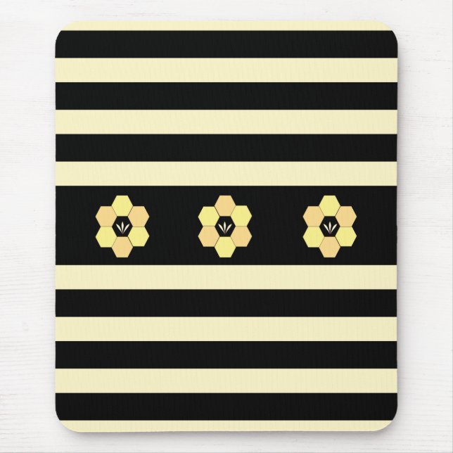 Bihoneycombi på stripe musmatta (Framsidan)