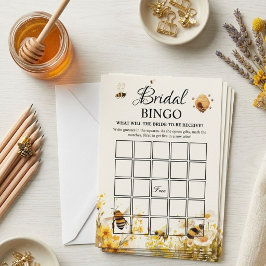 Bihonung bröllopsdusch bingo Spelkort Inbjudningar