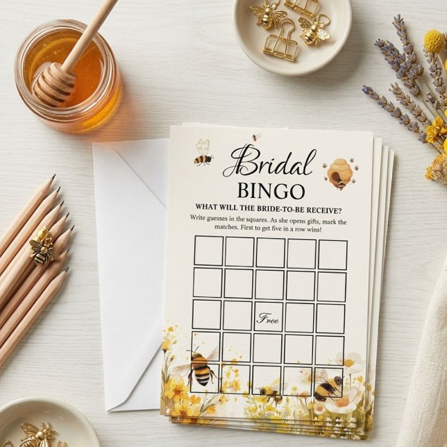 Bihonung bröllopsdusch bingo Spelkort Inbjudningar (Skapare uppladdad)
