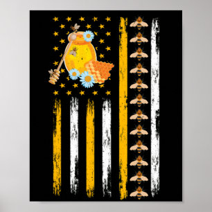 Bihonungsbin från Flagga som håller biodlingsbin f Poster