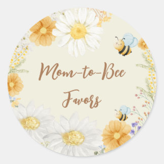 Bihonungsblomma baby shower runt klistermärke
