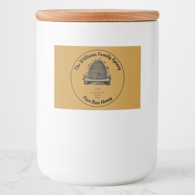 Bihonungsburk Apiary Etikett | Rått Bihonung (Framsida)