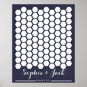 Bihonungskomb namnteckning gästen bröllop bok poster