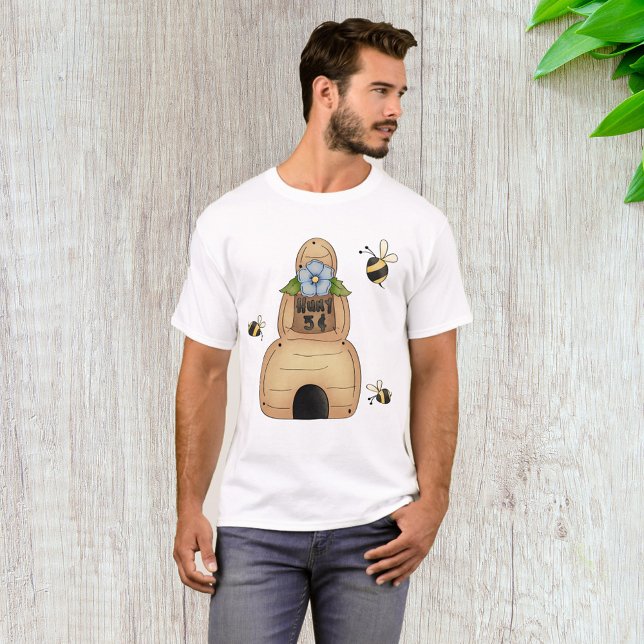 Bihus med blå blomma och bin t shirt (Skapare uppladdad)