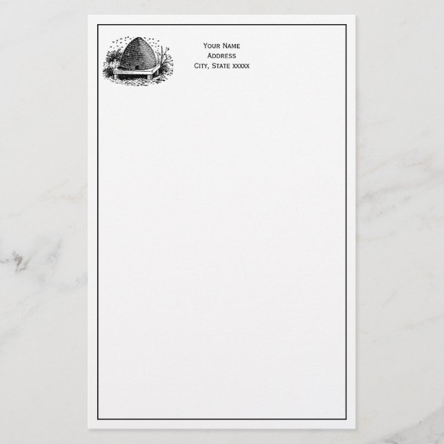 Bihus och bin #1 Heraldisk vintage Brevpapper (Framsida)