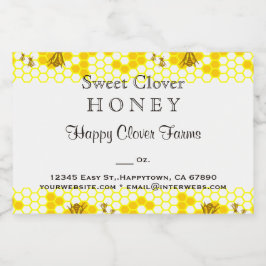 Bihustillverkad Bikupa Redigerbar 3" x 2" Matetike Mat Etiketter