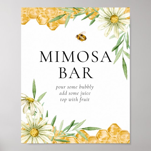 Bihustru Bröllop Mimosa Bar Dryckestation Skylt (Framsidan)