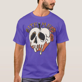 Biite Me Cute och Funny Skeleton Head Spooky Hallo T Shirt