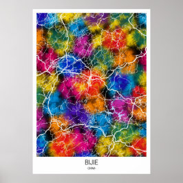Bijie China City Karta Poster