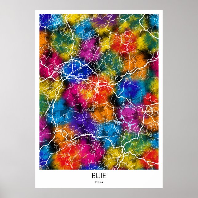Bijie China City Karta Poster (Framsidan)