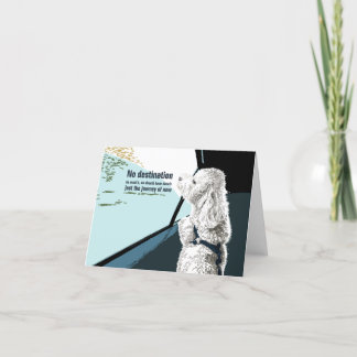 Bijon hund med haiku-sedelkort tack kort