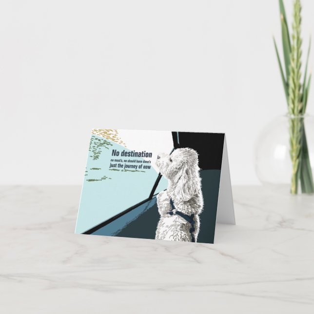 Bijon hund med haiku-sedelkort tack kort (Framsida)