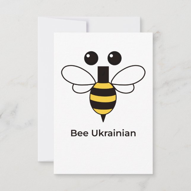 Bik Ukrainare Söt Minimalistisk Bik Tackkort Tack Kort (Framsida)