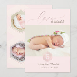 bikaka, födelsemeddelande+Tack Inbjudningar