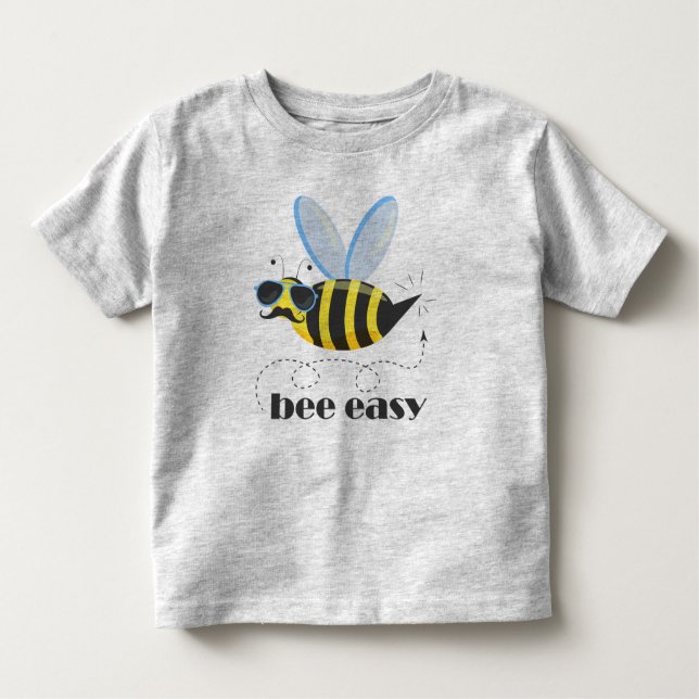 Bikarakter med mustasch solglasögon Bee Easy T Shirt (Framsida)