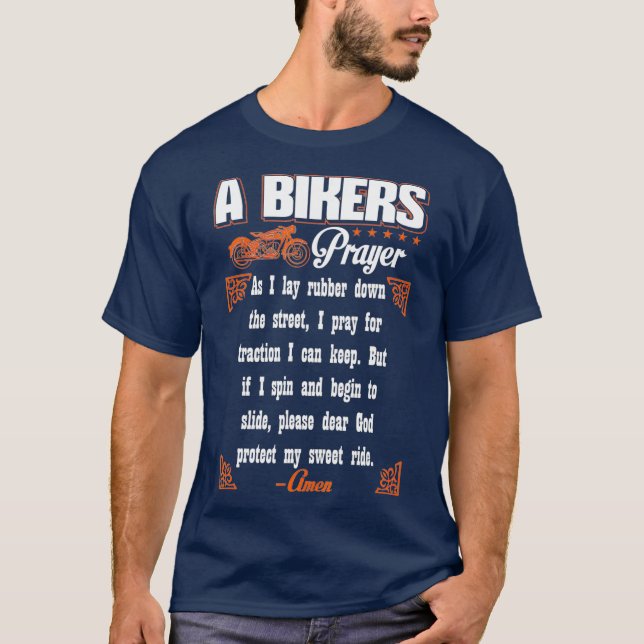 Bike Älskare - Bikers Prayer Biker T-Shirt (Framsida)