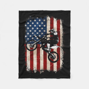 Bike American Flagga Motocross Biker 4 juli Manar Fleecefilt