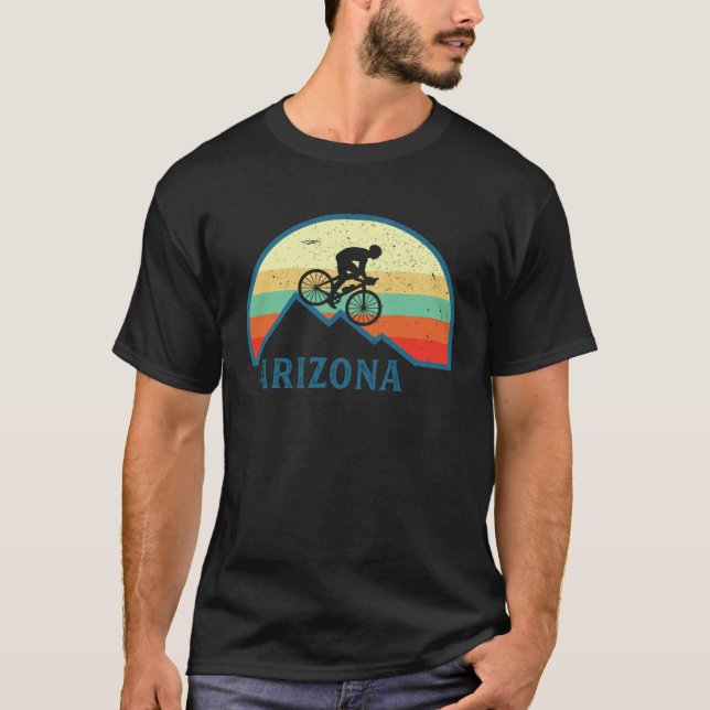 Bike Arizona Mountain Biking Retro Arizona MTB Mou T Shirt (Framsida)