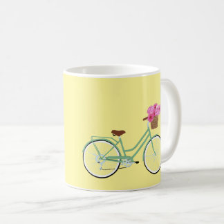 Bike, basket och blommor kaffemugg