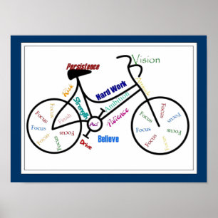 Bike, Bicycle Customize färg, Motivational Poster