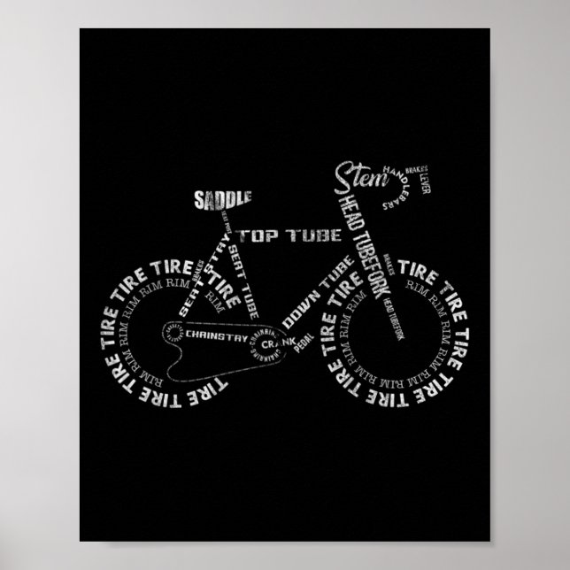 Bike Bicycle Parts Biking Cycling Bike Rider Cycli Poster (Framsidan)
