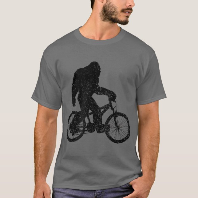 Bike Bigfoot MTB Biking Cycling Funny T Shirt (Framsida)
