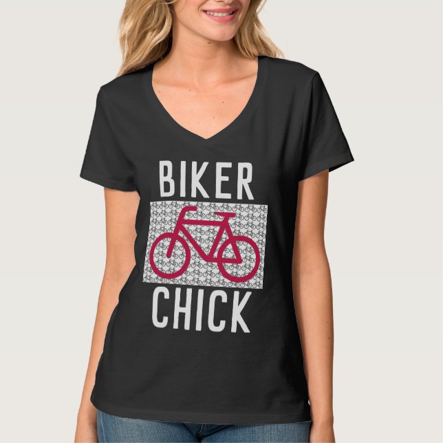 BIKE BIKER CHICK DAM T-SHIRTS (Framsida)