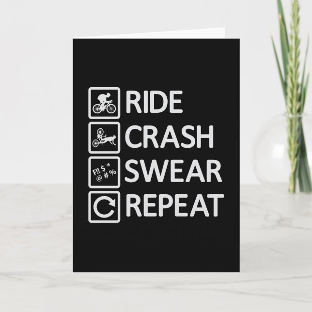 Bike Biking Repeat Offhill MTB Gift Idea Kort (Framsida)