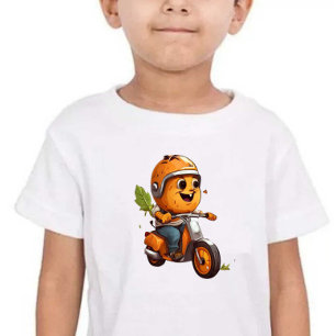 Bike Boy Print Modern Cute Kids T Shirt