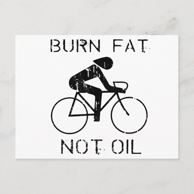 BIKE: Bränn tjock, inte olja T-shirt Vykort (Framsida)