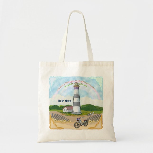 Bike Choice Lighthouse tote bag Tygkasse (Framsidan)