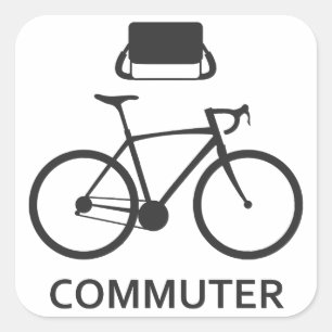 Bike Commuter Sticker Fyrkantigt Klistermärke