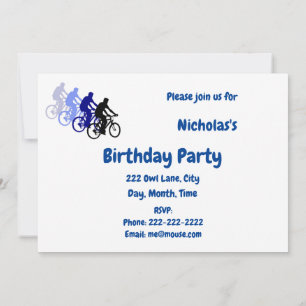 Bike Cycle Biking Anpassningsbar Birthday-inbjudan Inbjudningar